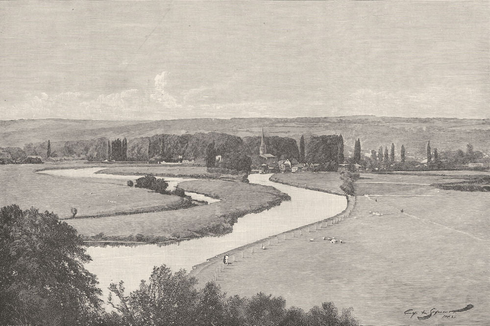 BUCKINGHAMSHIRE. Great Marlow, from Quarry woods 1901 old antique print